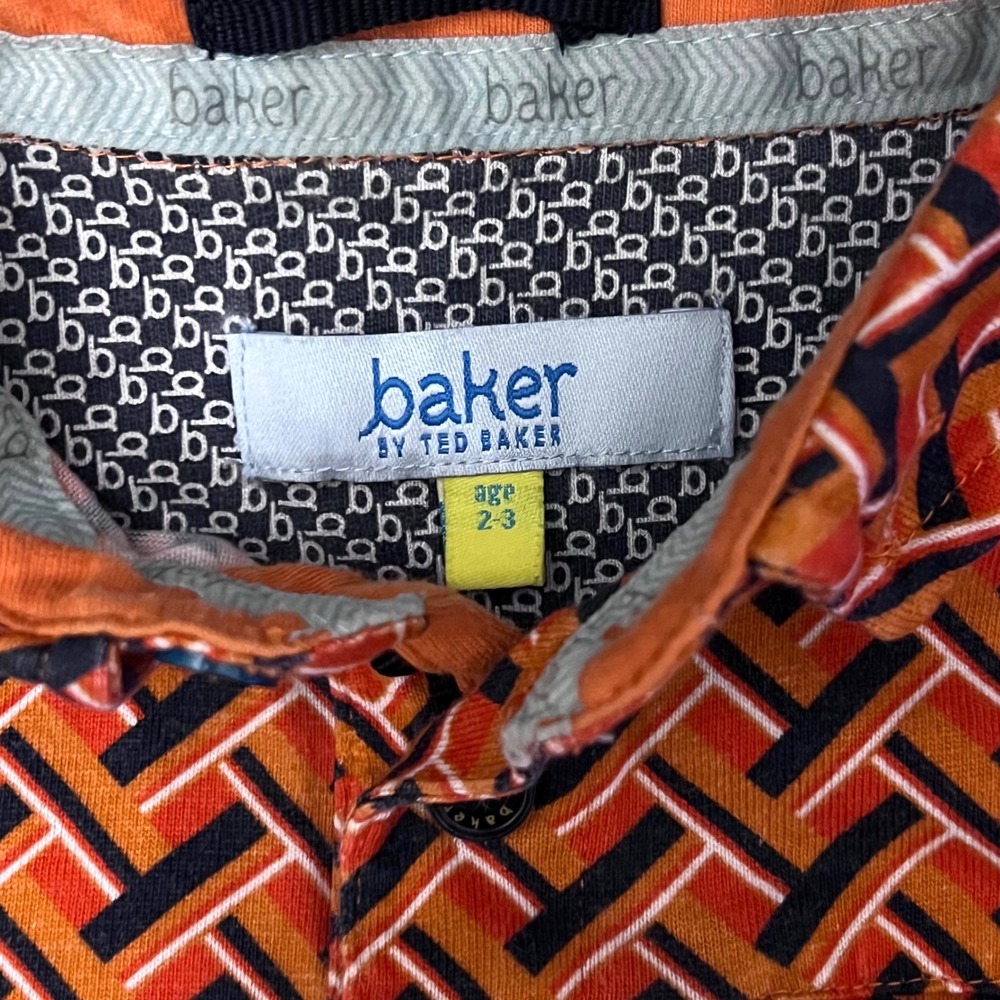 Baker by Ted Baker Toddler Boys Orange Cotton Designer Golf Polo Shirt 2-3 Years - Picture 3 of 10